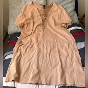 Beige t shirt dress